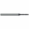 Harvey Tool 0.254 mm Drill dia. x 1.7mm Carbide HP Drill for Hardened Steels, 2 Flutes, AlTiN Nano Coated BGN0100-C6